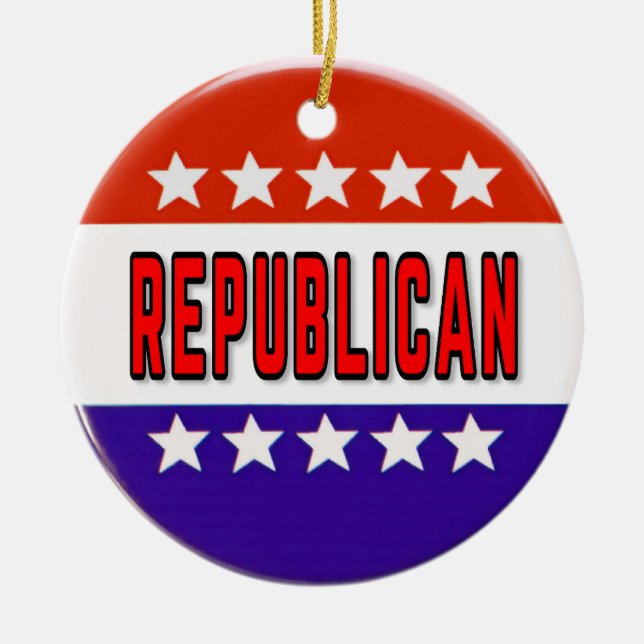 Republicansk knapp julgransprydnad keramik (Framsidan)