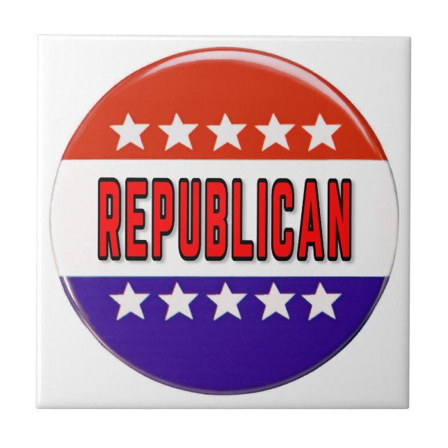 Republicansk knapp kakelplatta (Framsidan)