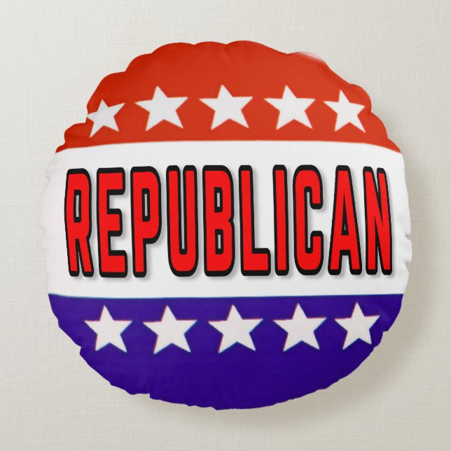 Republicansk knapp rund kudde (Framsidan)