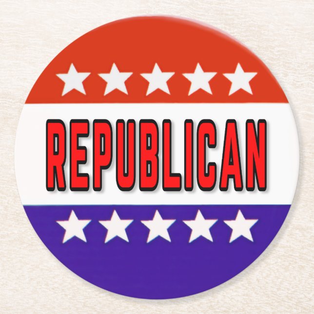 Republicansk knapp underlägg papper rund (Framsidan)