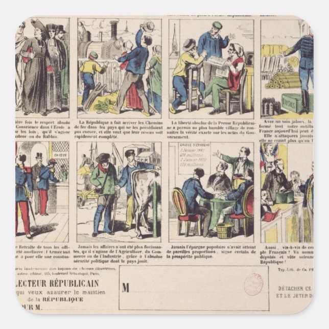 Republicansk propaganda fyrkantigt klistermärke (Framsida)