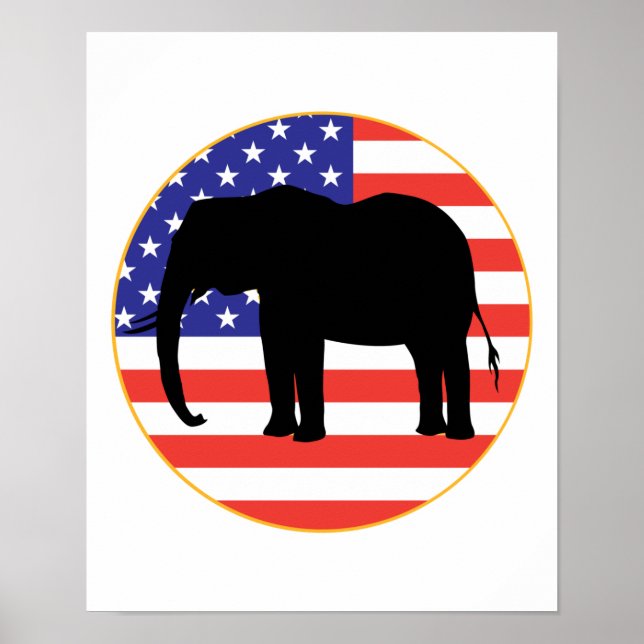 Republicansk symboldesign för elefant poster (Framsidan)