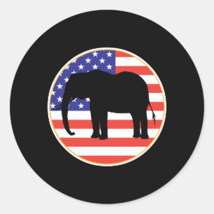 Republicansk symboldesign för elefant runt klistermärke