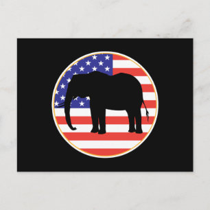 Republicansk symboldesign för elefant vykort