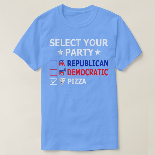 Republicanska demokratier Pizza Party Funny Politi T Shirt (Design framsida)