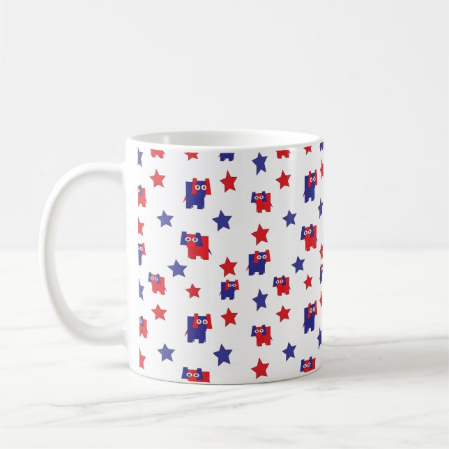 Republicanska elefanter kaffemugg (Vänster)