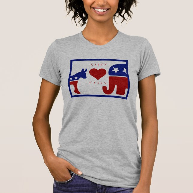 Republicanska elefanter och demokratiska donatorer t shirt (Framsida)