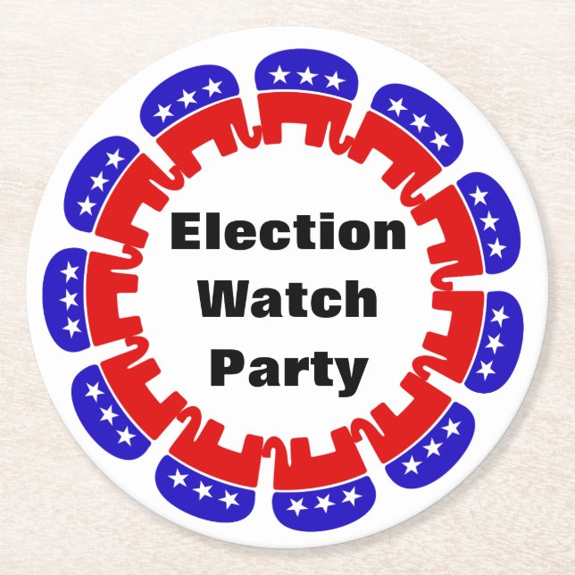 Republicanska valövervakare Party Underlägg Papper Rund (Framsidan)