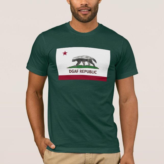 Republik för honey badger DGAF Kalifornien Tee Shirt (Framsida)