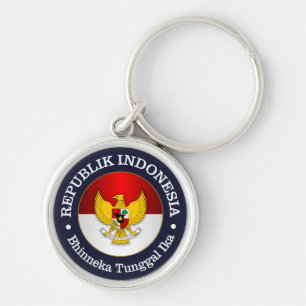 Republik Indonesien Rund Silverfärgad Nyckelring