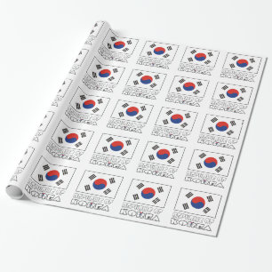 Republik Korea Sydkoreansk Flagga Klinker Presentpapper