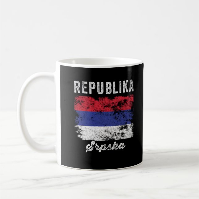 Republika Srpska Flagga Distress Kaffemugg (Vänster)