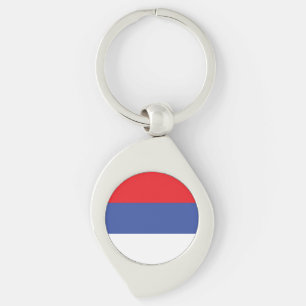 Republika Srpska Flagga Swirl Silverfärgad Nyckelring