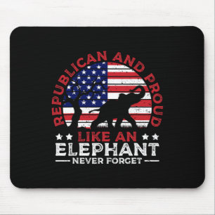 Republikan och stolt elefant amerikansk flagga väl musmatta
