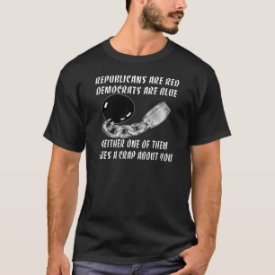 Republikaner är röda demokrater är blått t shirt