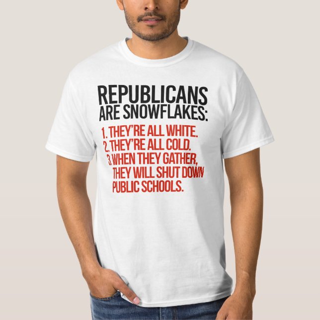 Republikaner är Snöflingor T Shirt (Framsida)