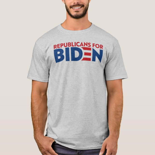 Republikaner för Biden Unisex Grått T-Shirt (Framsida)