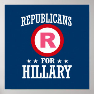 REPUBLIKANER FÖR HILLARY POSTER