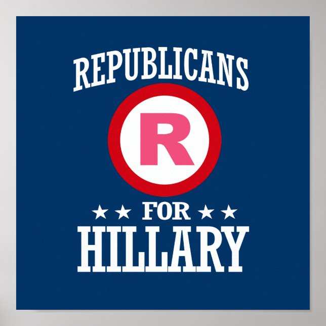 REPUBLIKANER FÖR HILLARY POSTER (Framsidan)