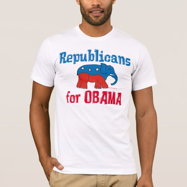 Republikaner för Obama T-tröja Tee Shirt (Framsida)