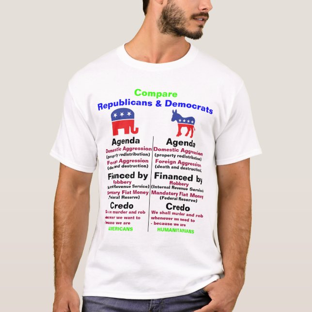 Republikaner och demokrater t shirt (Framsida)