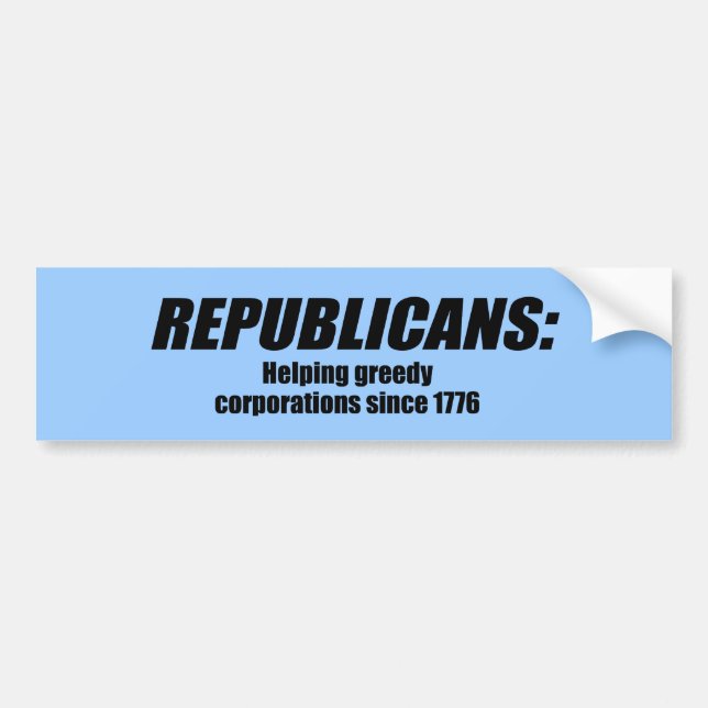 Republikaner - Portion Girig Korporationer Bildekal (Framsidan)