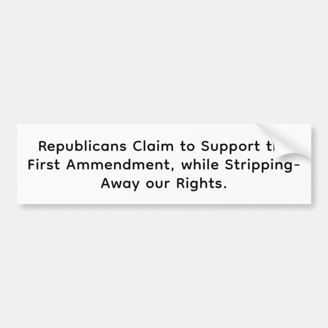 Republikanerna Kränker Våra Rättigheter Hankamer A Bildekal (Framsidan)