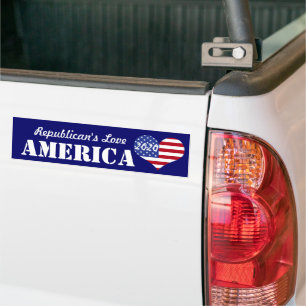 Republikanernas kärlek Amerika-USA hjärtformad fla Bildekal