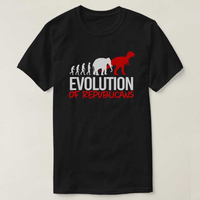 Republikanernas utveckling till dinosaurier t shirt (Design framsida)
