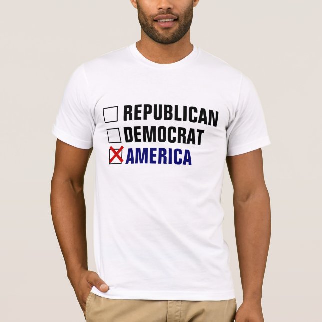 REPUBLIKANSK DEMOKRAT AMERIKA T-SHIRT (Framsida)
