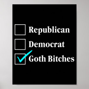 Republikansk demokrat goth kryssruta politisk (bak poster