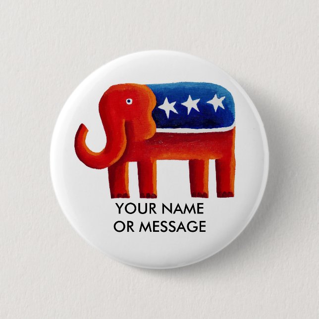 Republikansk Elefant Anpassat Namn eller Meddeland Knapp (Framsida)