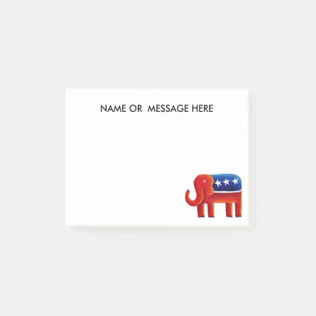 Republikansk Elefant Anpassat Namn Eller Meddeland Post-it Block (Framsida)