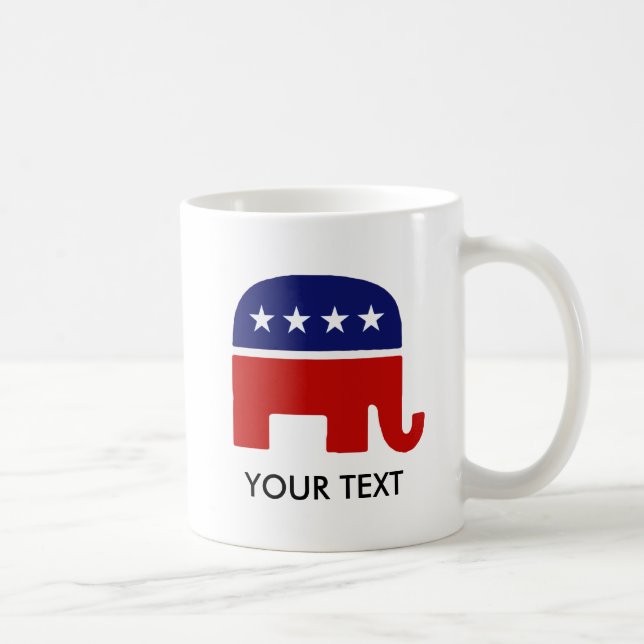 Republikansk elefant för elefant/GOP Kaffemugg (Höger)