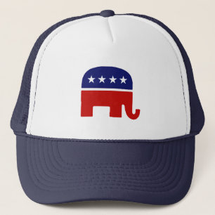 Republikansk elefant för elefant/GOP Truckerkeps