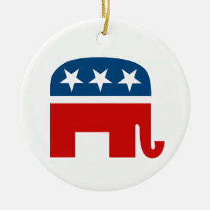 Republikansk elefant julgransprydnad keramik