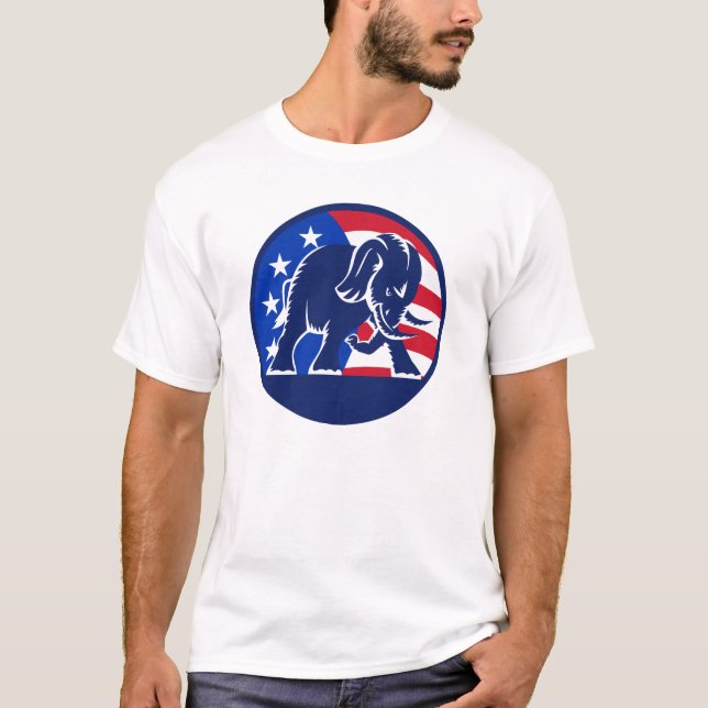 Republikansk elefantflagga tee (Framsida)