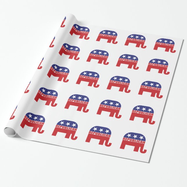 Republikansk elefantlogotyp presentpapper (Utrullad)