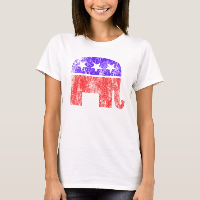 Republikansk elefantvintage t-shirt (Framsida)