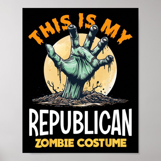 Republikansk Halloween-zombie-matchande kostym Poster (Framsidan)