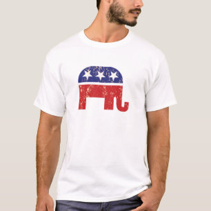Republikansk original- elefant bedrövad solbränn t-shirt
