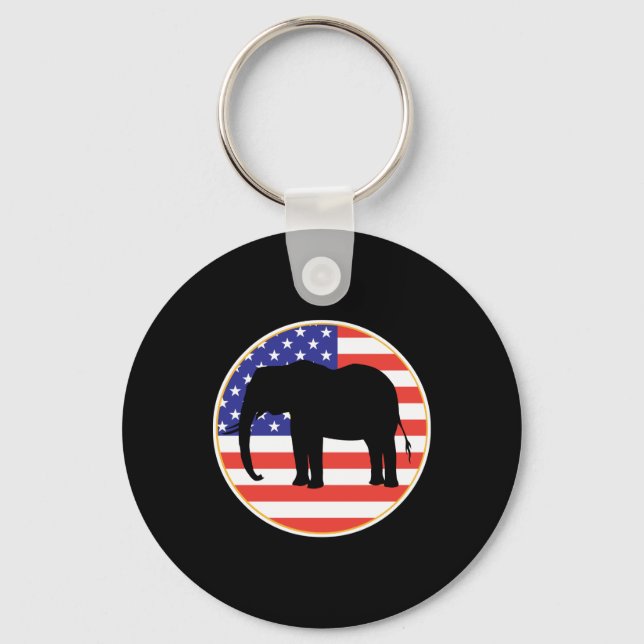 republikansk symbol elefant design nyckelring (Framsida)