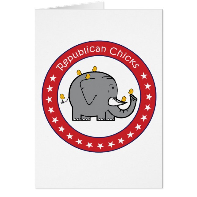 republikanska chickar hälsningskort (Framsidan)