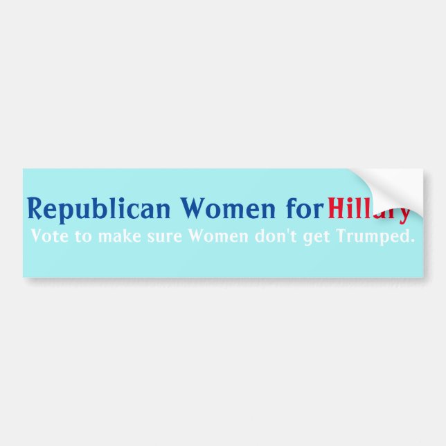 Republikanska kvinnor för den Hillary bildekalet Bildekal (Framsidan)