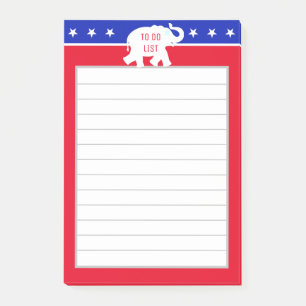 Republikanska partiets elefant Linjerad Att göra-l Post-it Block