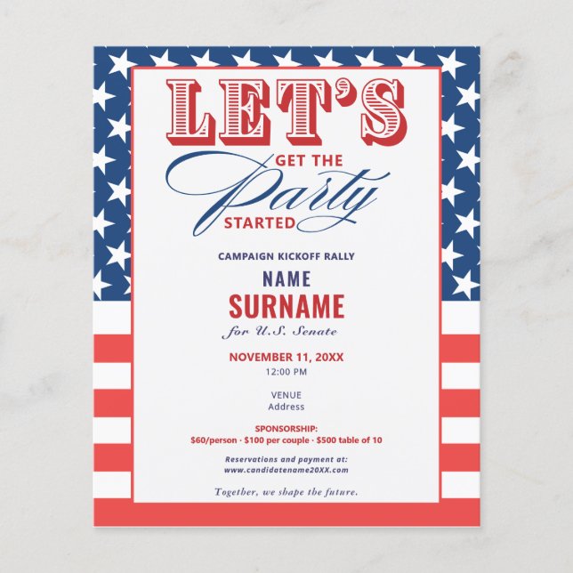 Republikanska partiets kampanj för insamling av po flygblad (Framsidan)