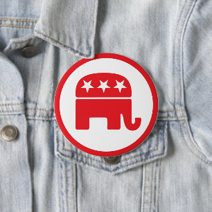 Republikanska Party politiska symbol (elefant) Knapp