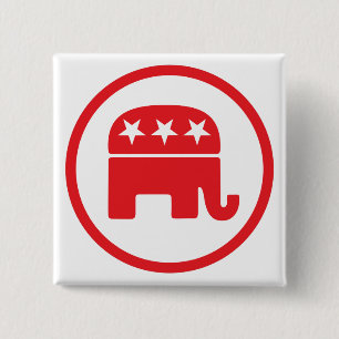 Republikanska Party politiska symbol (elefant) Knapp