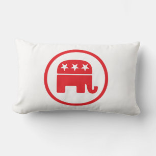 Republikanska Party politiska symbol (elefant) Lumbarkudde
