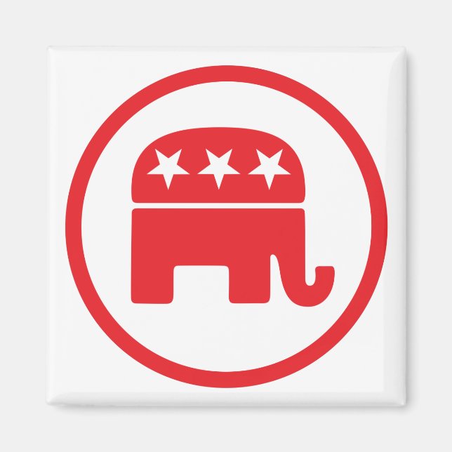 Republikanska Party politiska symbol (elefant) Magnet (Framsidan)